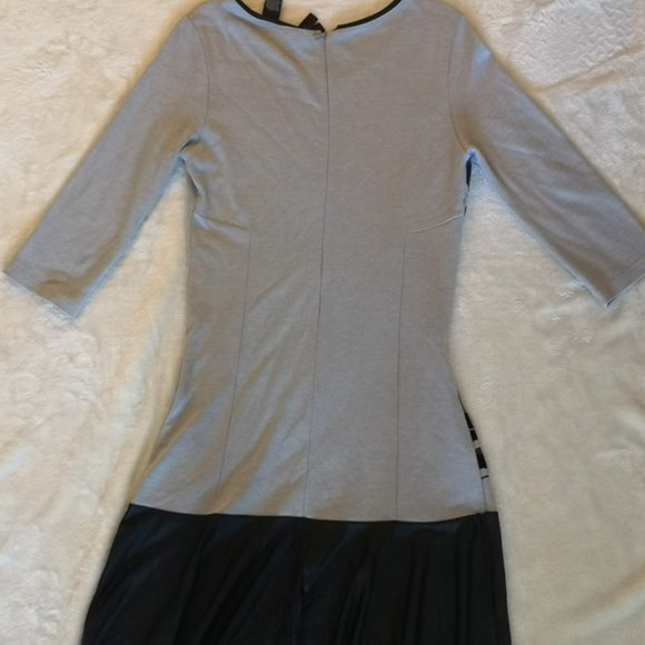 Desigual Grey Fitted Dress with satin ruffle trim - Picture 2 of 5